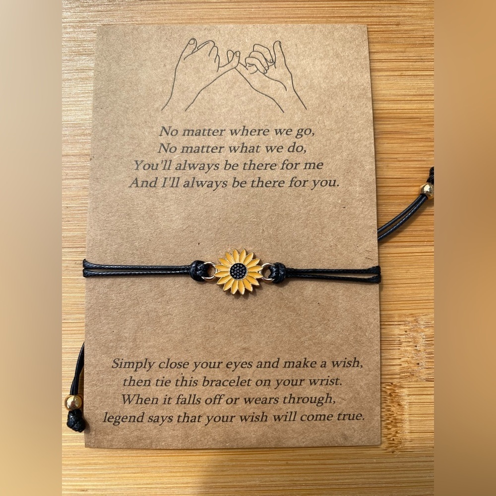 Sun Flower Charm Friendship Bracelet